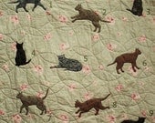 Cat applique quilt pattern