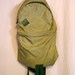 Simple Small Vintage Army Green Nylon Backpack with two zipper compartments