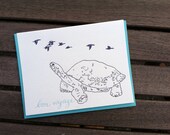 Bon Voyage Tortoise - letterpress card