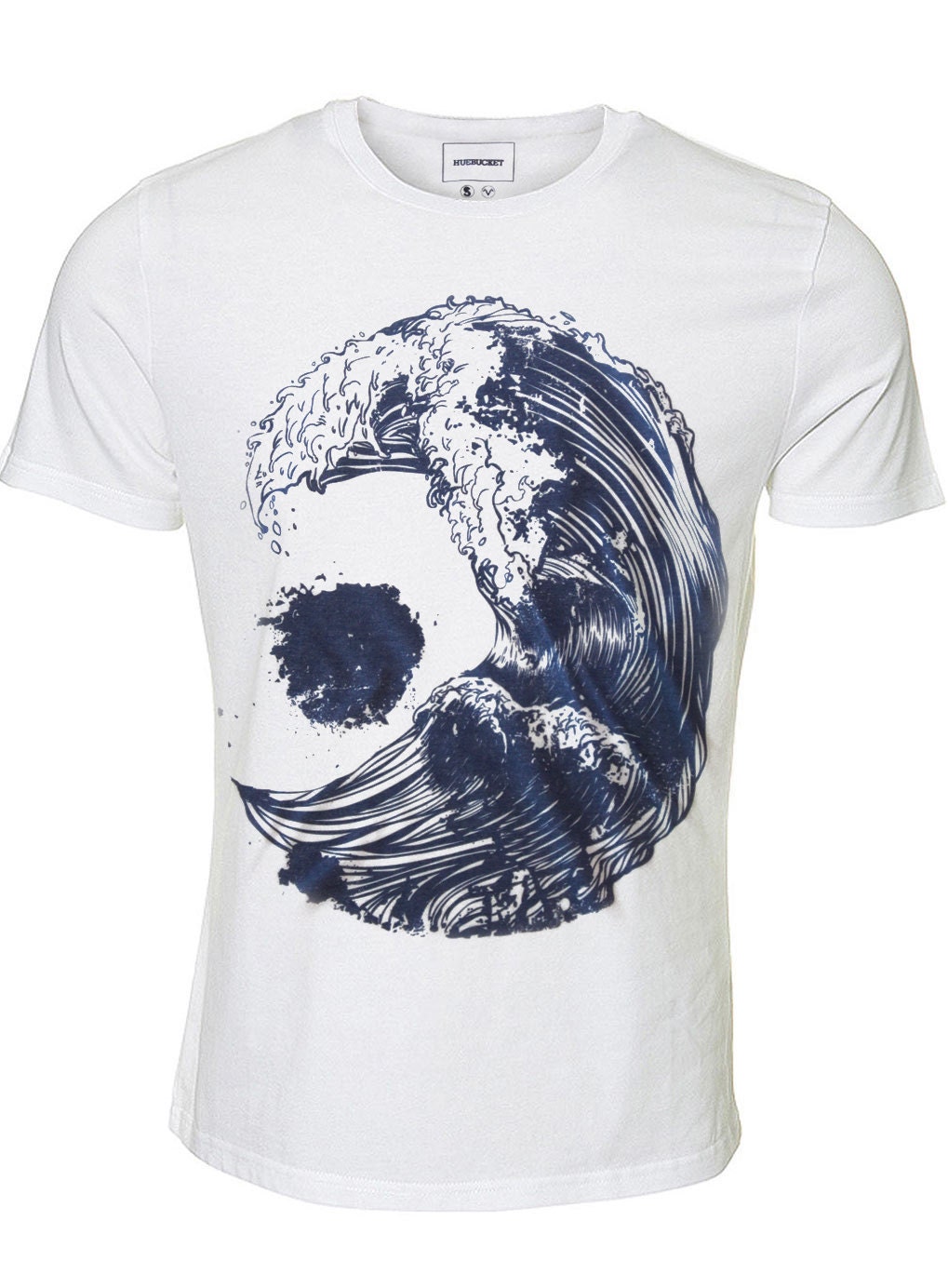 Skull tee, wave tshirt, fantasy shirt, circle, water, nature tee, nautical, blue shirt Available S M