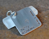 mod diamond pet tag - hand stamped in aluminum