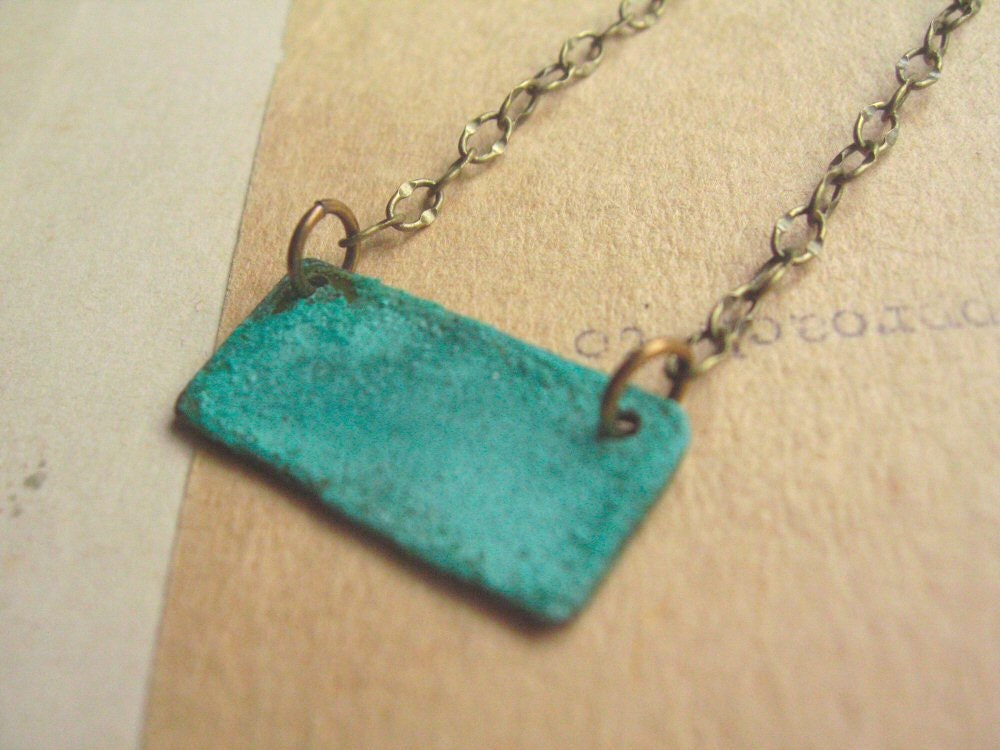 Rectangle Patina Necklace