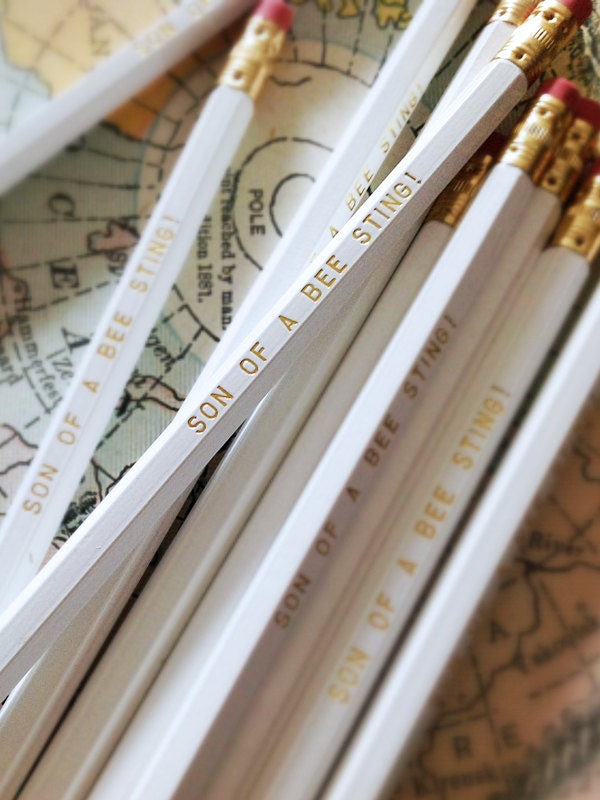 Son of a Bee Sting Will Ferrell Inspired Humorous White Pencil 6 Pack