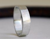 Wedding Ring - 6mm wide - Silver Band Ring - Hammered EcoFriendly Sterling Silver - comfort fit - made to order