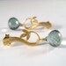 Green Quartz Earrings, Mystic Quartz Briolette Earrings, Brass Twig Earrings, Green Earrings