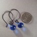 Blue Quartz Earrings, Faceted Blue Quartz Briolette Oxidized Sterling Silver Earrings