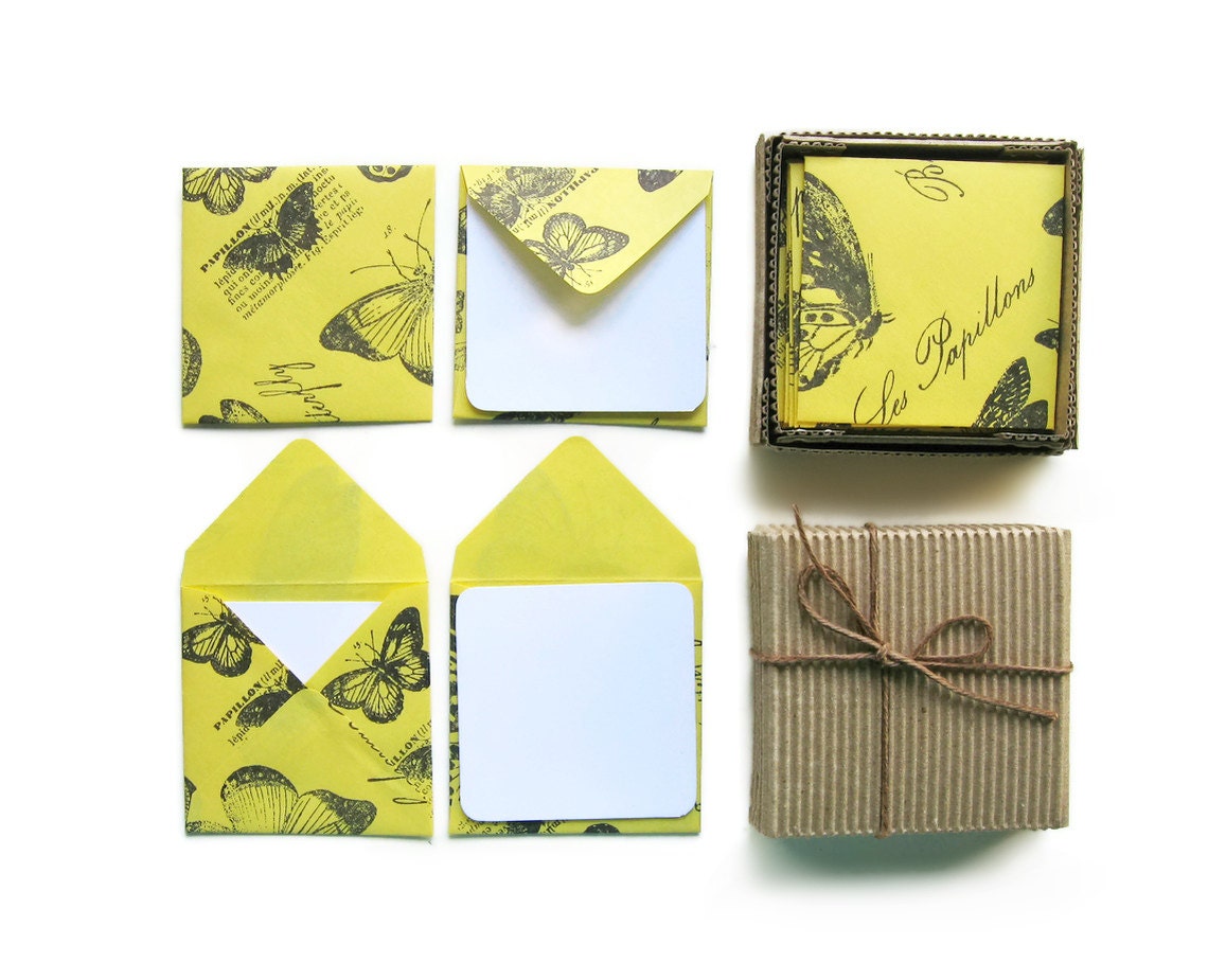 Butterflies on Yellow - Mini Stationery Set