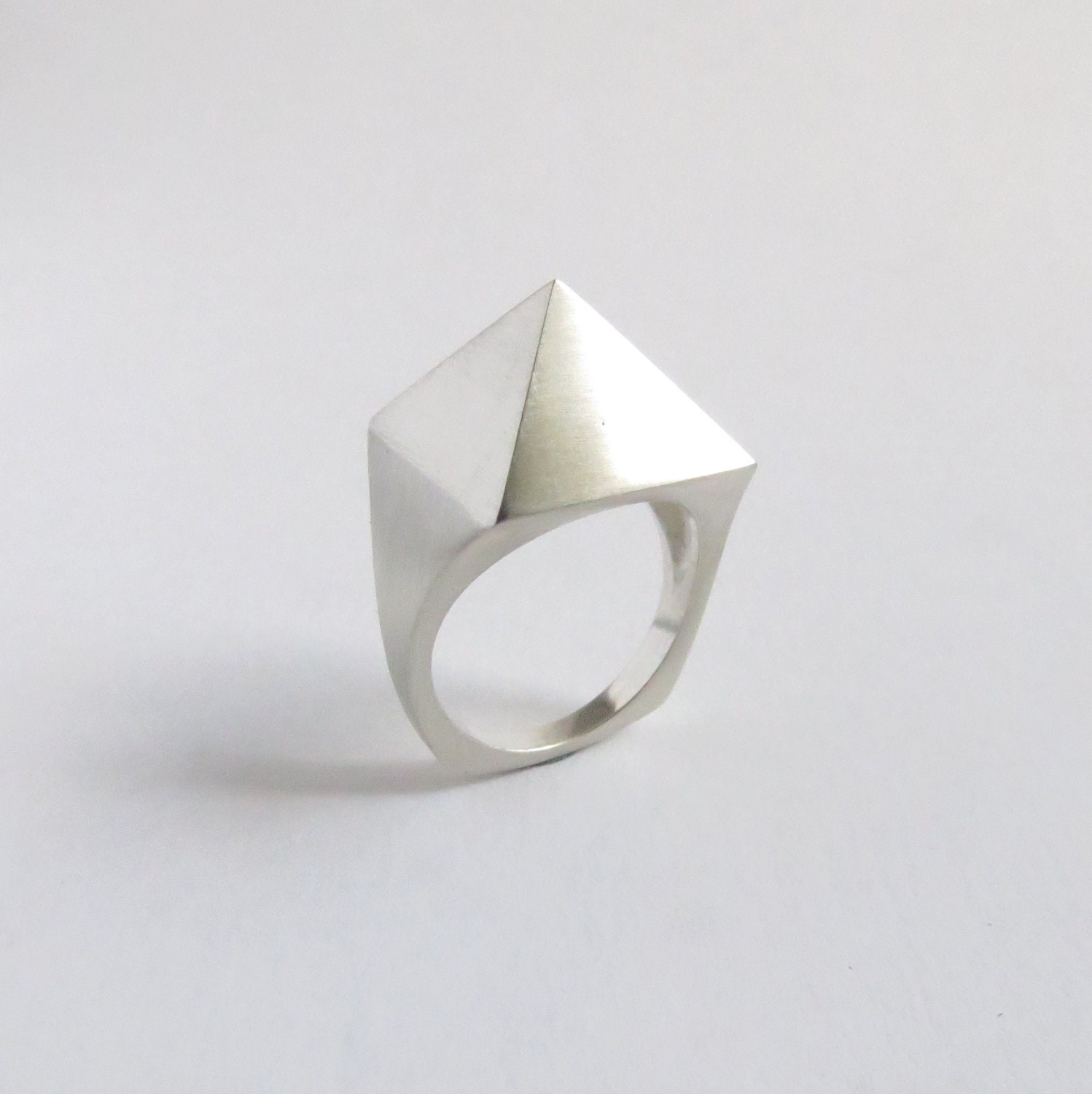 Sterling Silver Pyramid Facet Ring
