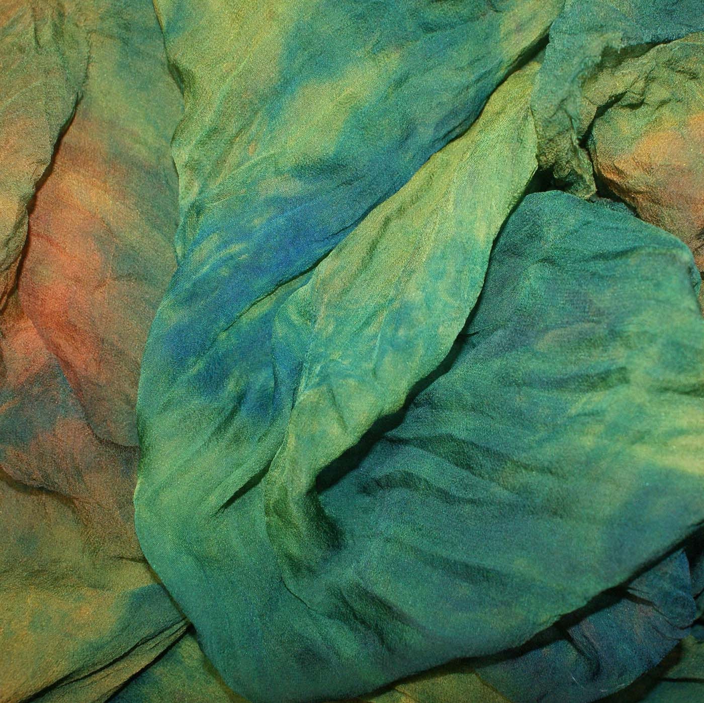 ORIENTAL JADE in  Hand Dyed Silk Gauze for Nuno Felting