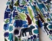 Reversible pants in cotton animal 2D Zoo, size 12m-18m ONLY one of a kind