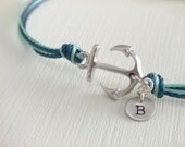 Sailor Anchor Jewelry Bracelet, Silver Anchor, Personalized Jewelry, Wedding Jewelry, Ocean Bracelet, Sea Beach, Gift for Her, Under 25