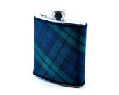 Flask Plaid Suiting Covered 6oz Flask