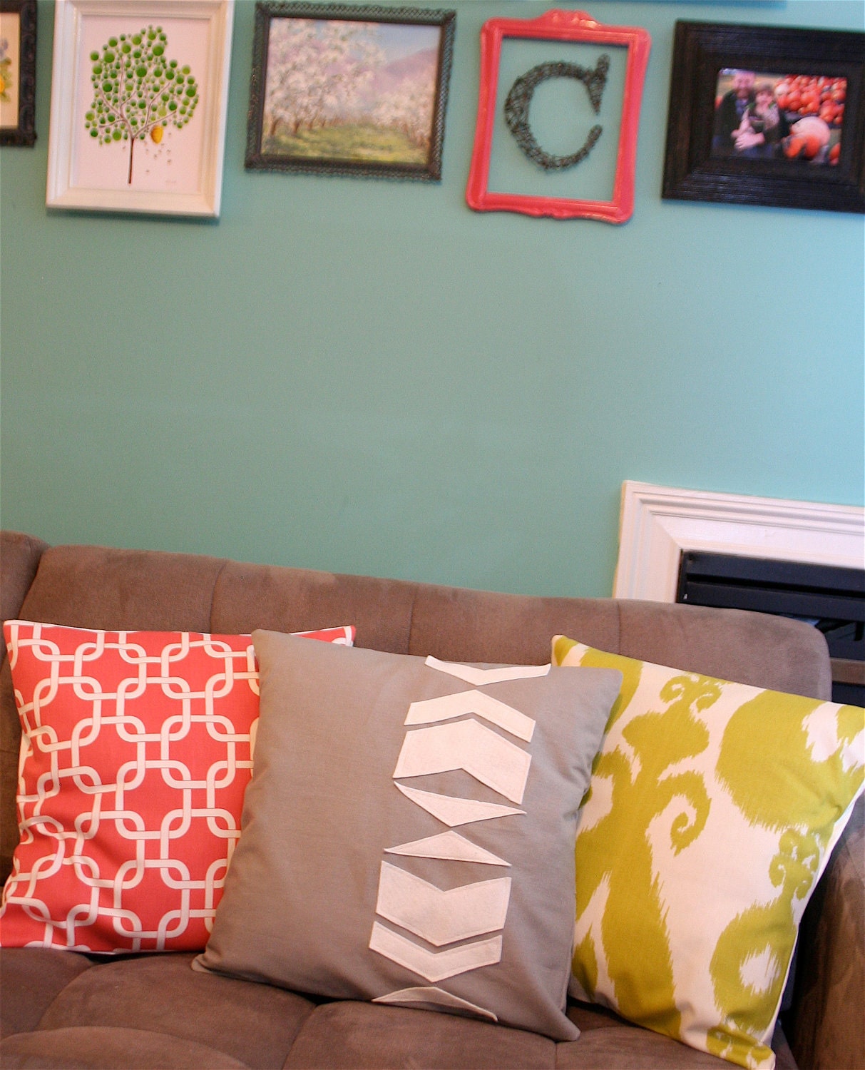 Lime Green Ikat Pillow Cover 18X18"