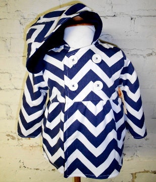 Hooded Chevron Peacoat 12 months