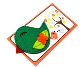 Hand Embroidered Wool Felt Hair Clip
