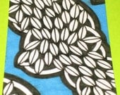 Original Drawing ACEO Black and White and Turquoise Design