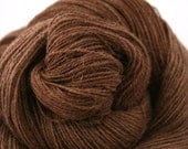 Hand Dyed Angora Silk Laceweight Yarn 435yds 50g Walnut