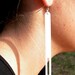 extra long white acrylic rounded rectangle earrings