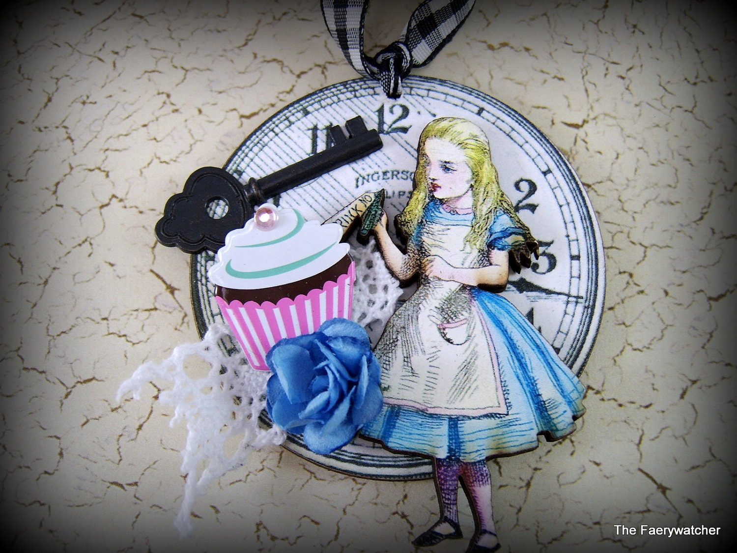 Alice in Wonderland Wooden Christmas Ornament
