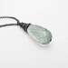green amethyst necklace briolette pendant necklace wire wrapped february birthstone gemstone necklace silver fashion jewelry sage green