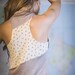 High Five sale // 5 off Taupe and Flowers racerback tank top for summer // tan burn-out jersey and waffle knit flower print, slouchy collar