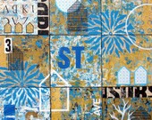 Original Mixed Media Abstract Collage Art - Streets of Gold