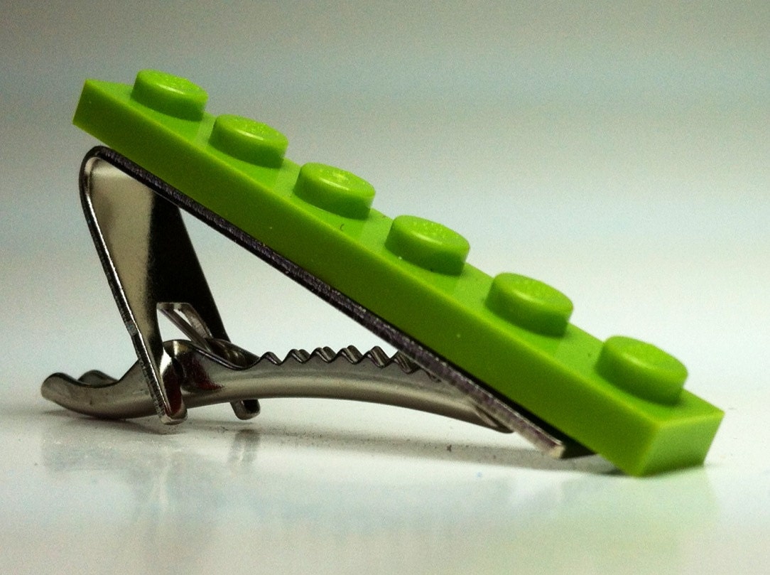 Tie Clip made with Lime Green Lego (r) plate