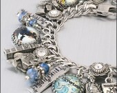 Silver Charm Bracelet, Peter Pan Jewelry, Tinkerbell Jewelry, Peter Pan Charm Bracelet, Tinkerbell Charm Bracelet