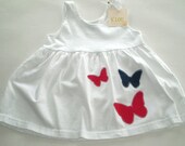 applique red and blue butterfly dress sundress summer dress size 6 months
