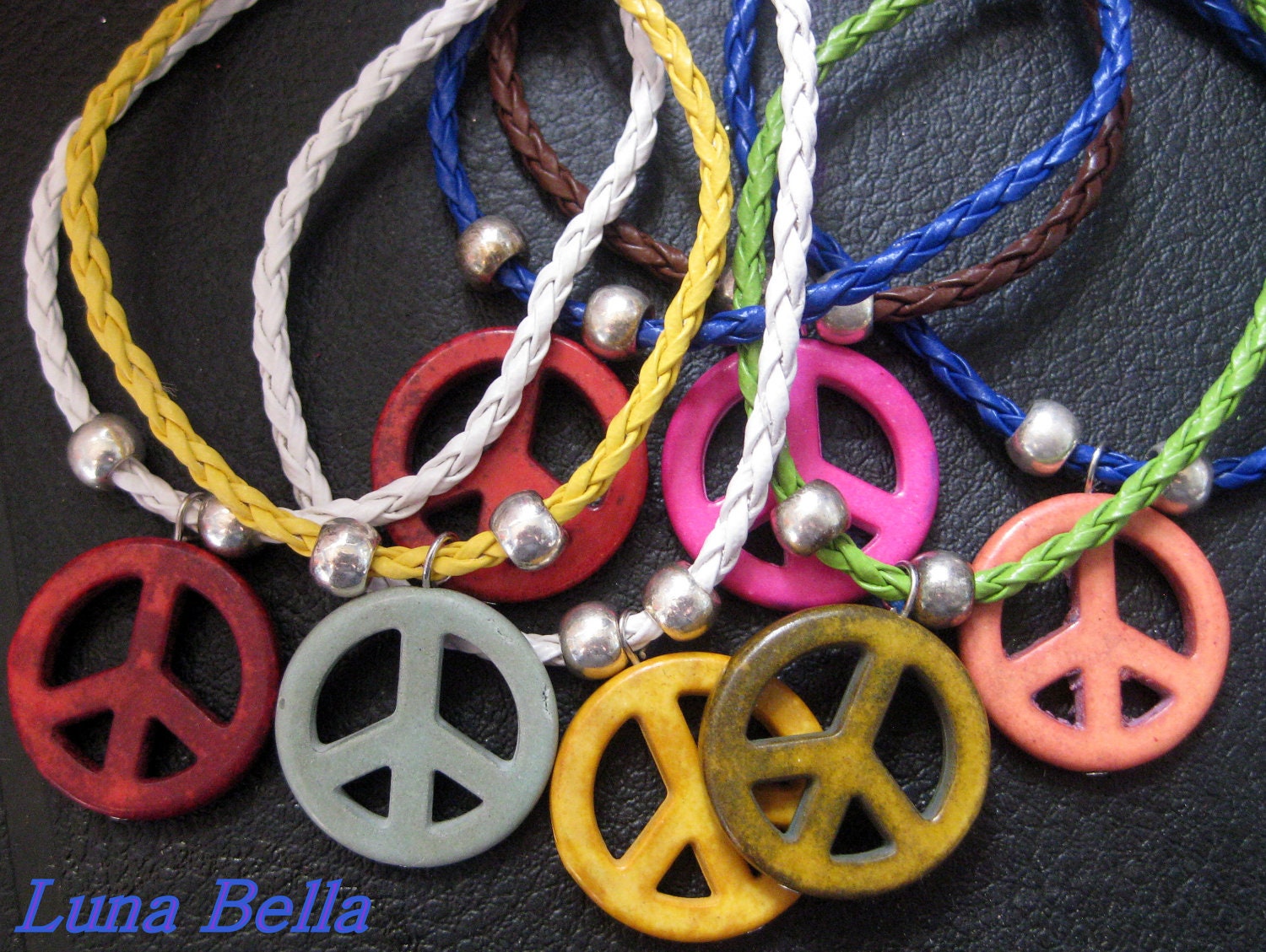 Luna Bella Leather and Bead Charm Bracelet
