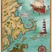 New England Coastal Map Cape Cod Sea Monster Art Print