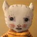 cat art doll ooak- wall art- shelf art- ugly cute- cry baby cat- meow- euc- strange cat