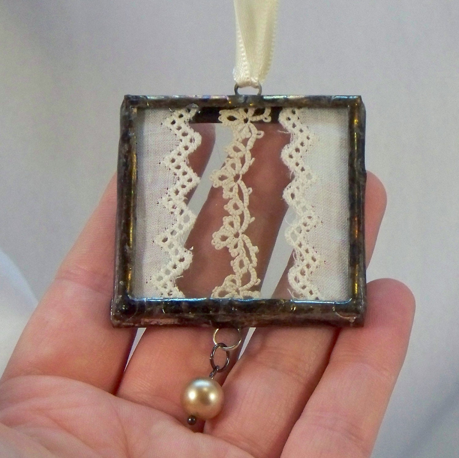 Soldered Vintage Lace Ornament