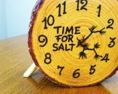 Vintage Wooden Salt Shaker - "Time for Salt"