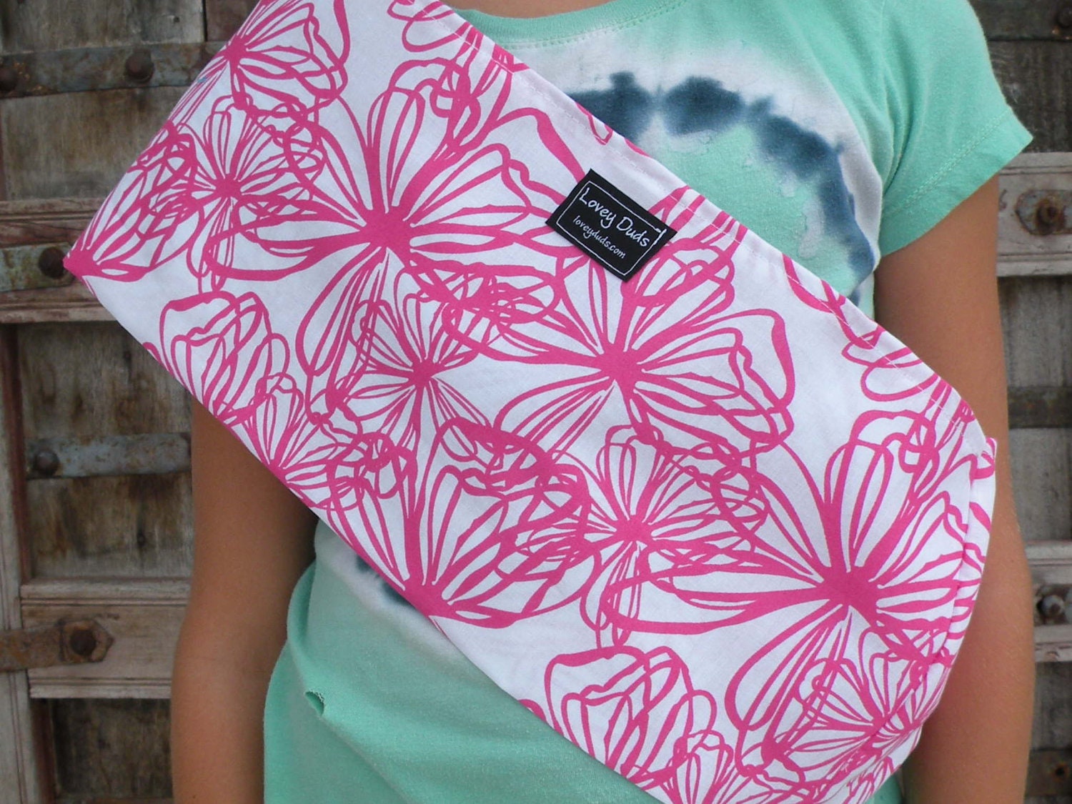 READY TO SHIP-Just Like Mommy Baby Doll Sling- Hot Pink Floral-Free Shipping When Purchased With A Wrap