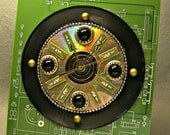 Recycled Circuit Board WALL CLOCK Techi Geekery Recycled Rays of Gold