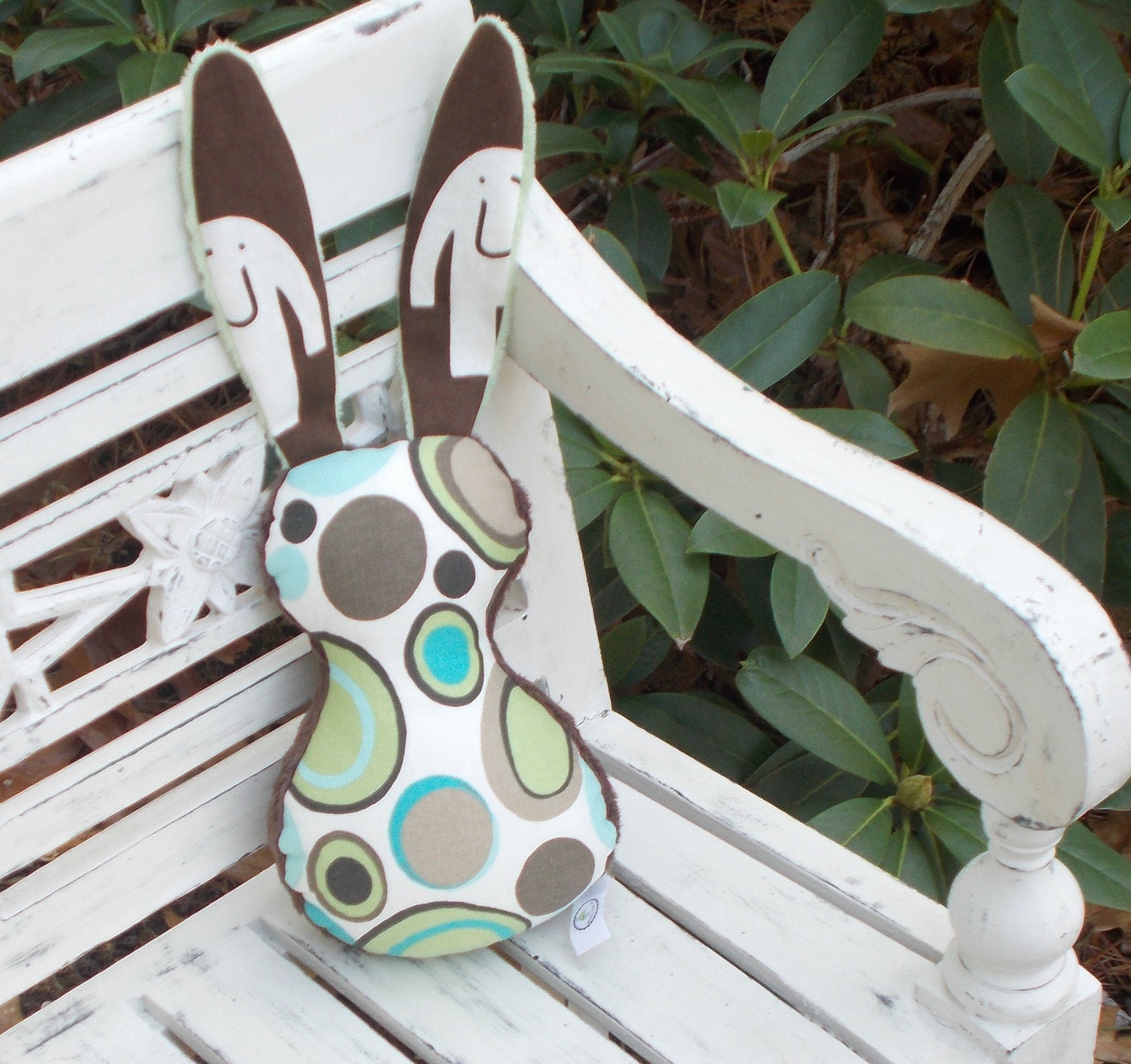 Blue and Green Bits The Bunny Plush Rattle