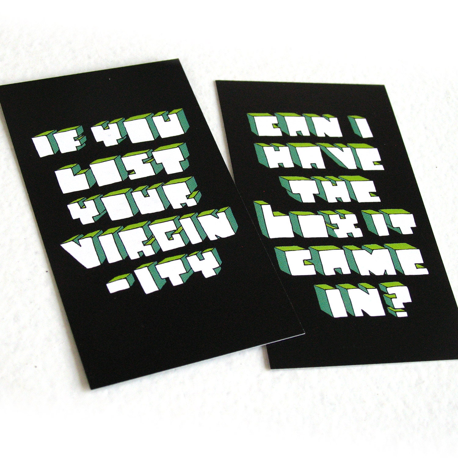 If You Lost Your Virginity pick up line cards
