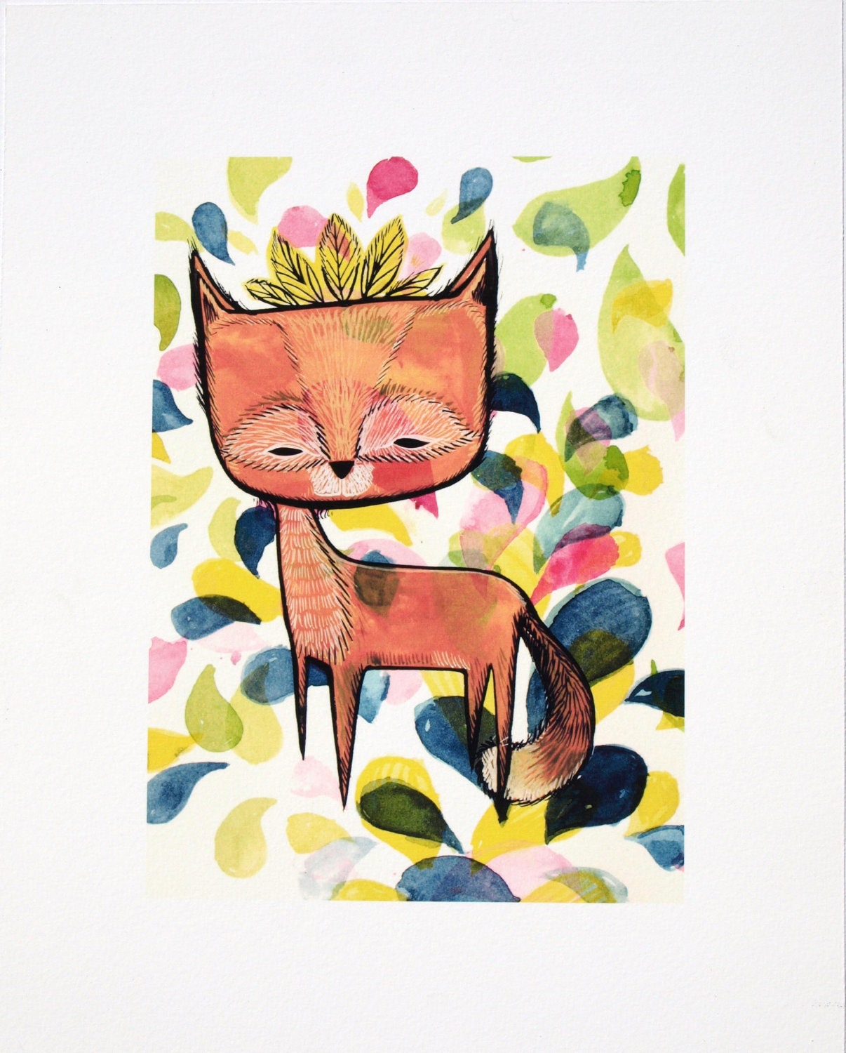 Fox - Art Print- Watercolor- Archival