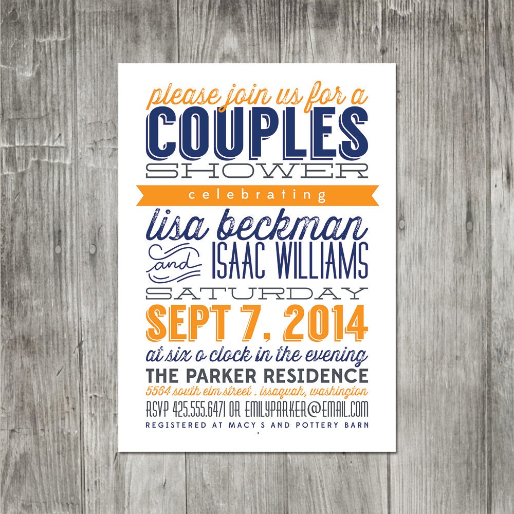Modern Couple Wedding Shower Invitation