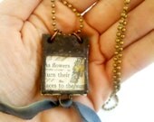 Miniature Book Pendant Glass Journal Tiny Poem Book Charm Necklace Collage Art Journal Jewelry Gift For Writer Gift for Poet