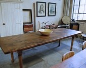 Farm Table with Turned Legs and Breadboard Ends