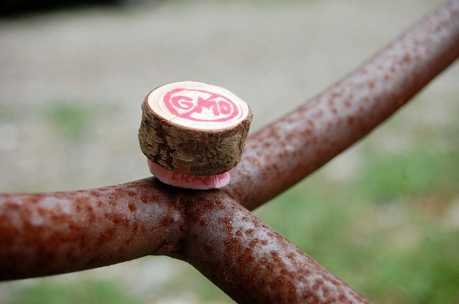 NO GMO mounted stamp