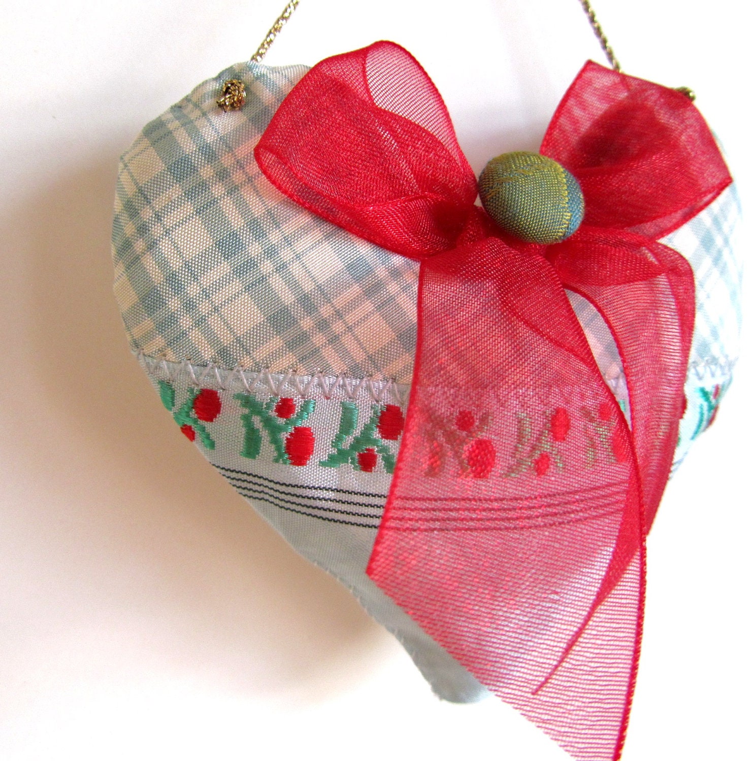 Baby Blue Love You Heart,  Vintage Silk