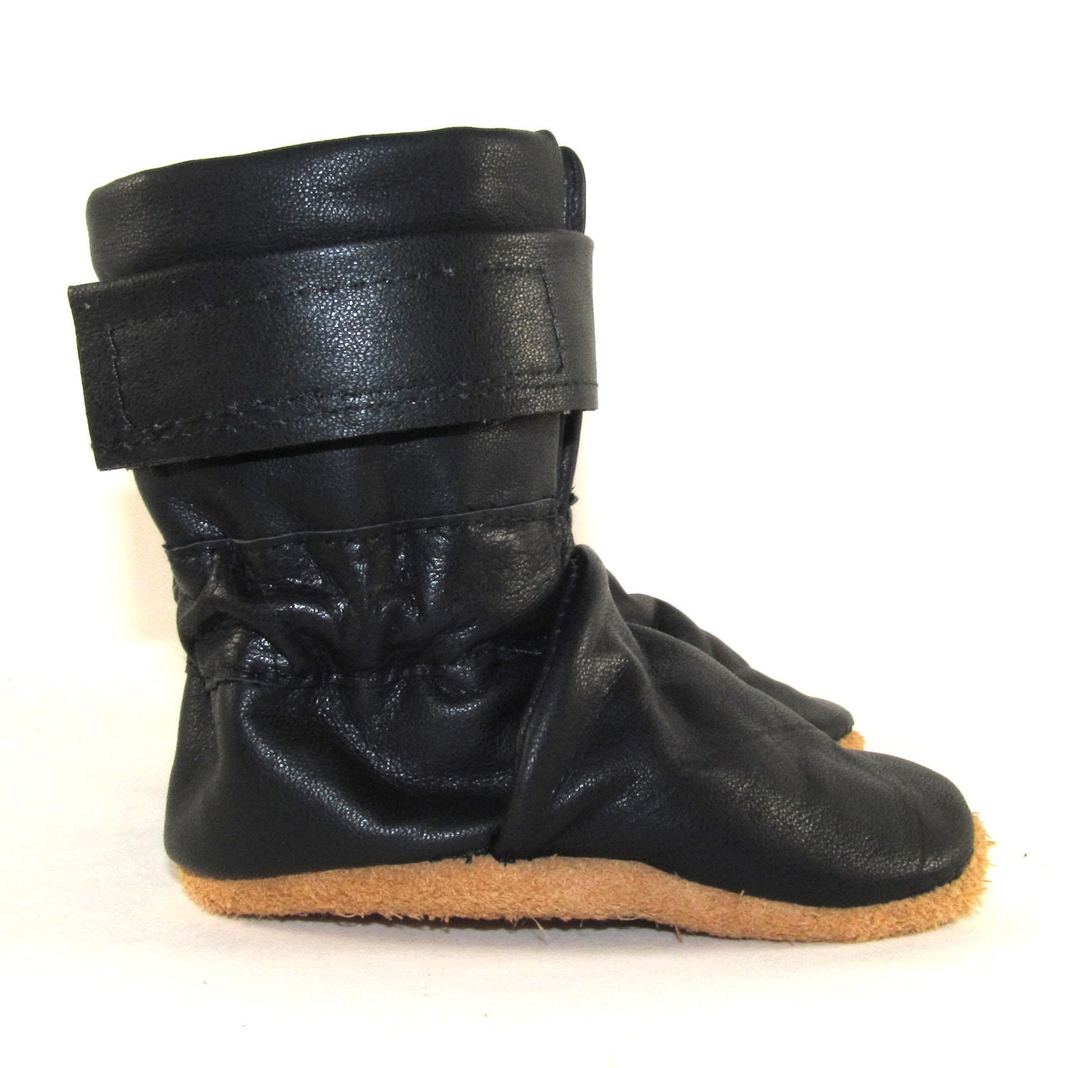 Soft Black Leather Infant Winter Baby Boots Shoes 0 to 6 Month