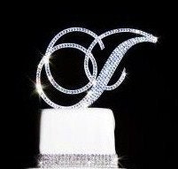 6" Monogram Cake Topper ANY LETTER from the ALPHABET Crystal Cake Topper A B C D E F G H I J K L M N O P Q R S T U V W X Y Z