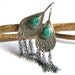 Teardrop Silver And Turquoise Earrings - Long Sterling Silver Chain And Gemstone Earrings -Tassel Dangle - Artisan Metalwork  Jewelry