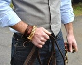 Gift for Him - Shoreman's Bracelet - Brass and Manila Rope Fiber Bracelet