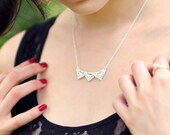 Pyramid Lace necklace in sterling silver