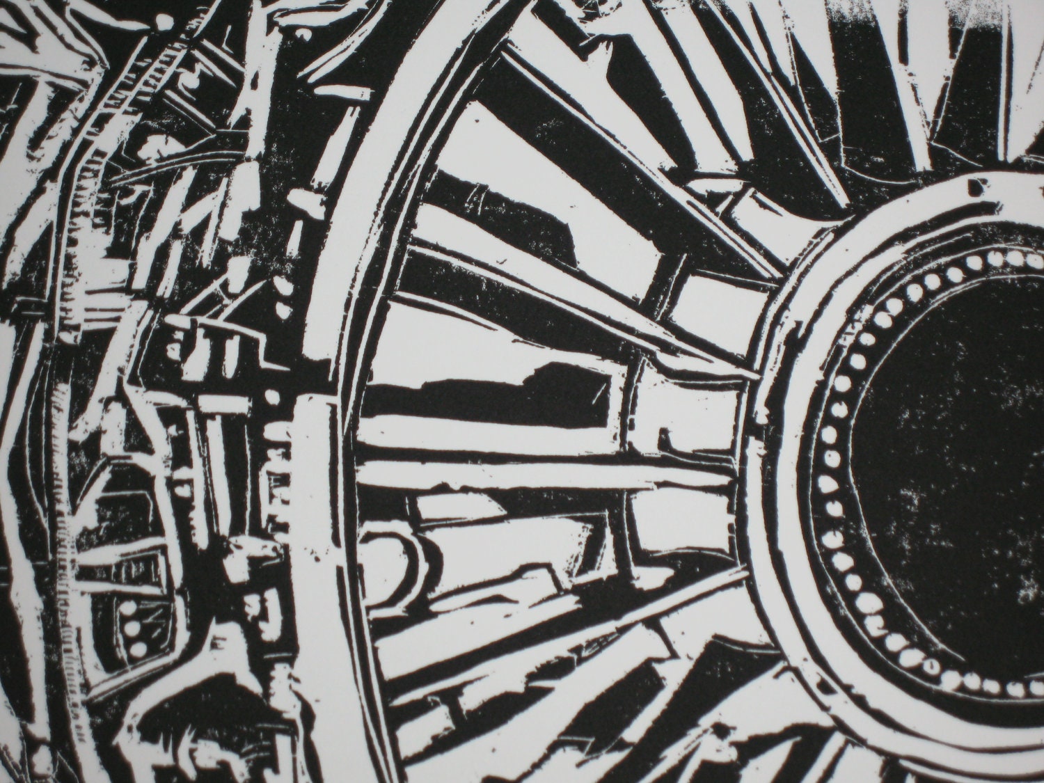 Pupil of Turbine - Original woodblock Print